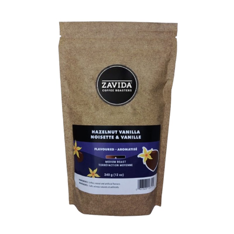 Zavida Hazelnut Vanilla cafea boabe cu alune de padure si vanilie 340g