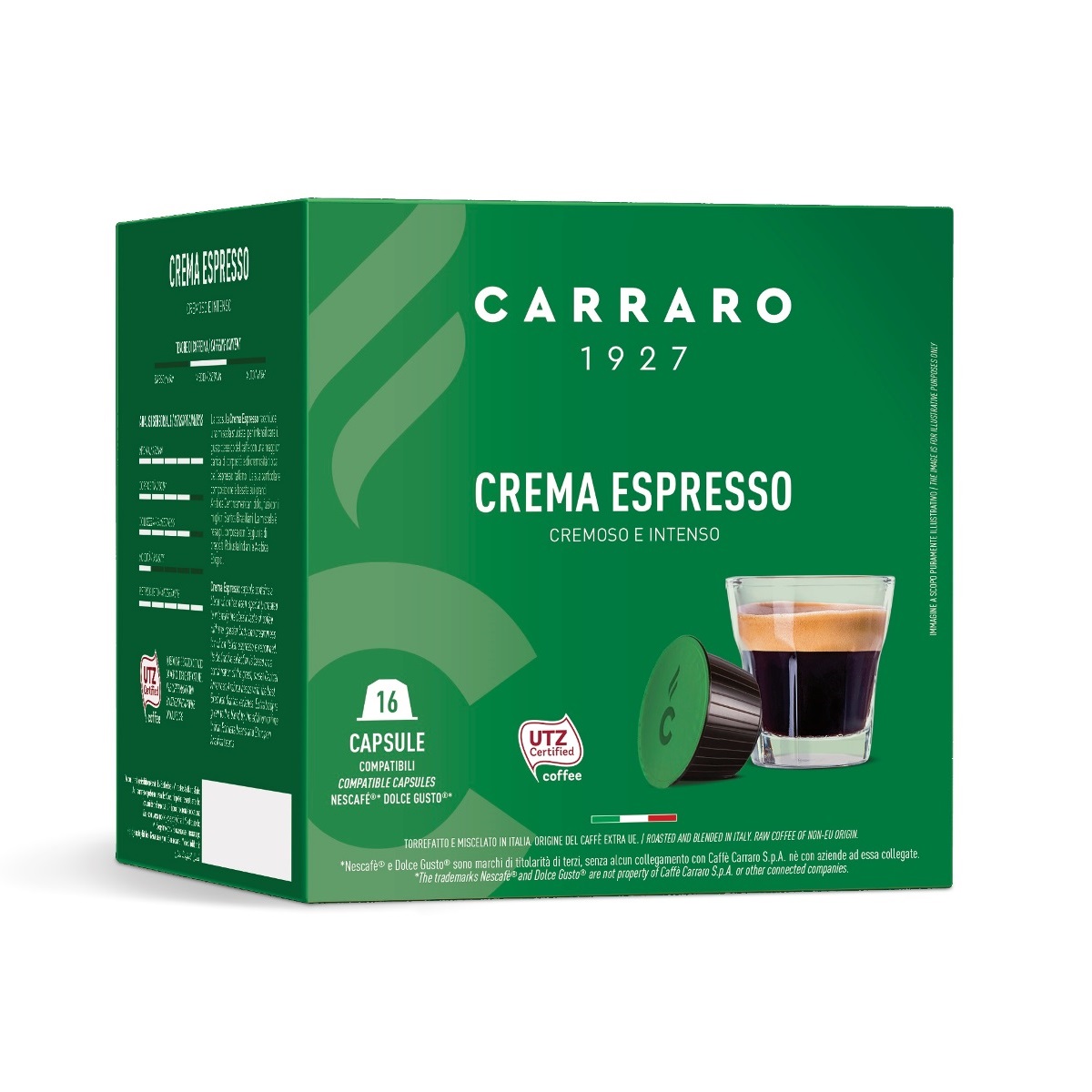 carraro crema espresso capsule compatibile nescafe dolce gusto 16 buc Capsule Espresso Ese