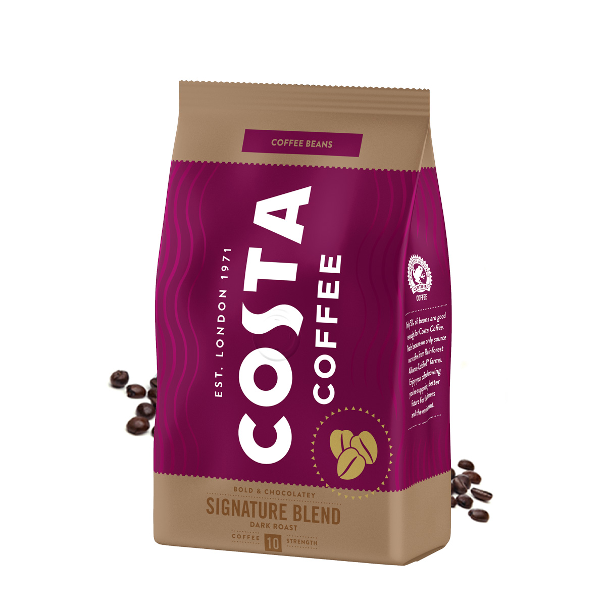 Costa signature blend dark roast cafea boabe 500g