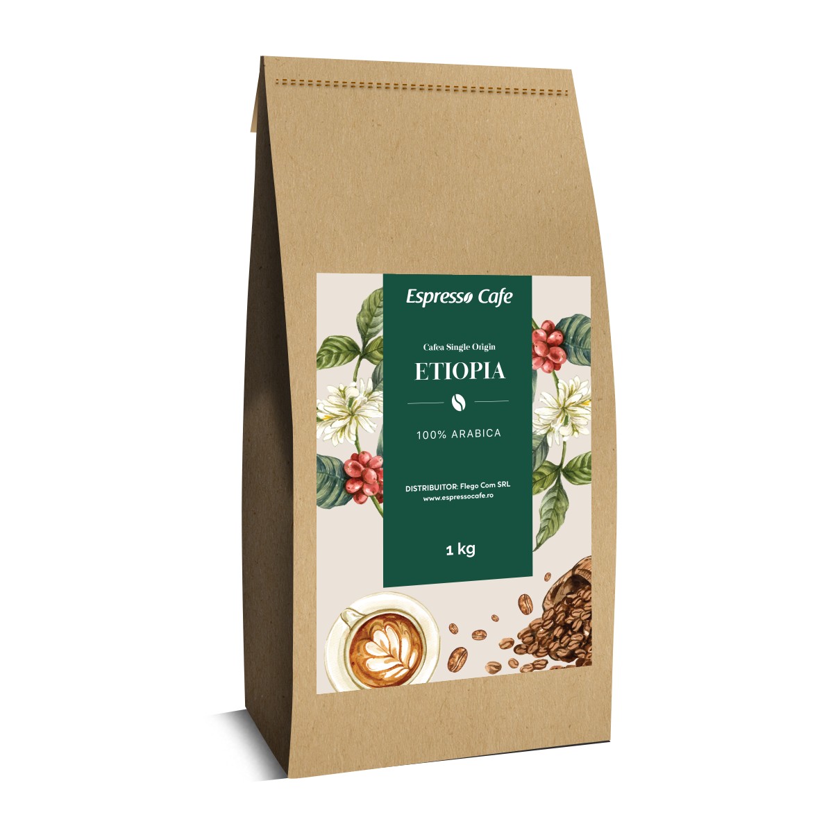 Etiopia Sidamo cafea boabe de origine 1kg