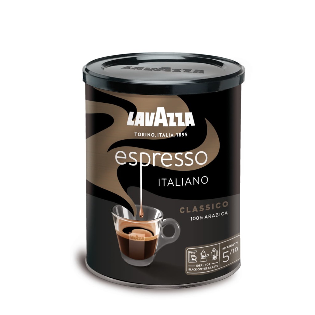 lavaza espresso italiano classico macinata 250g Cutie Metalica 250X250