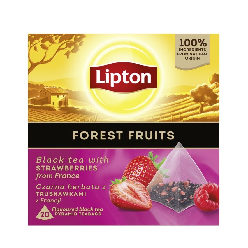 Lipton Black Tea Forest Fruit ceai piramida 20 buc