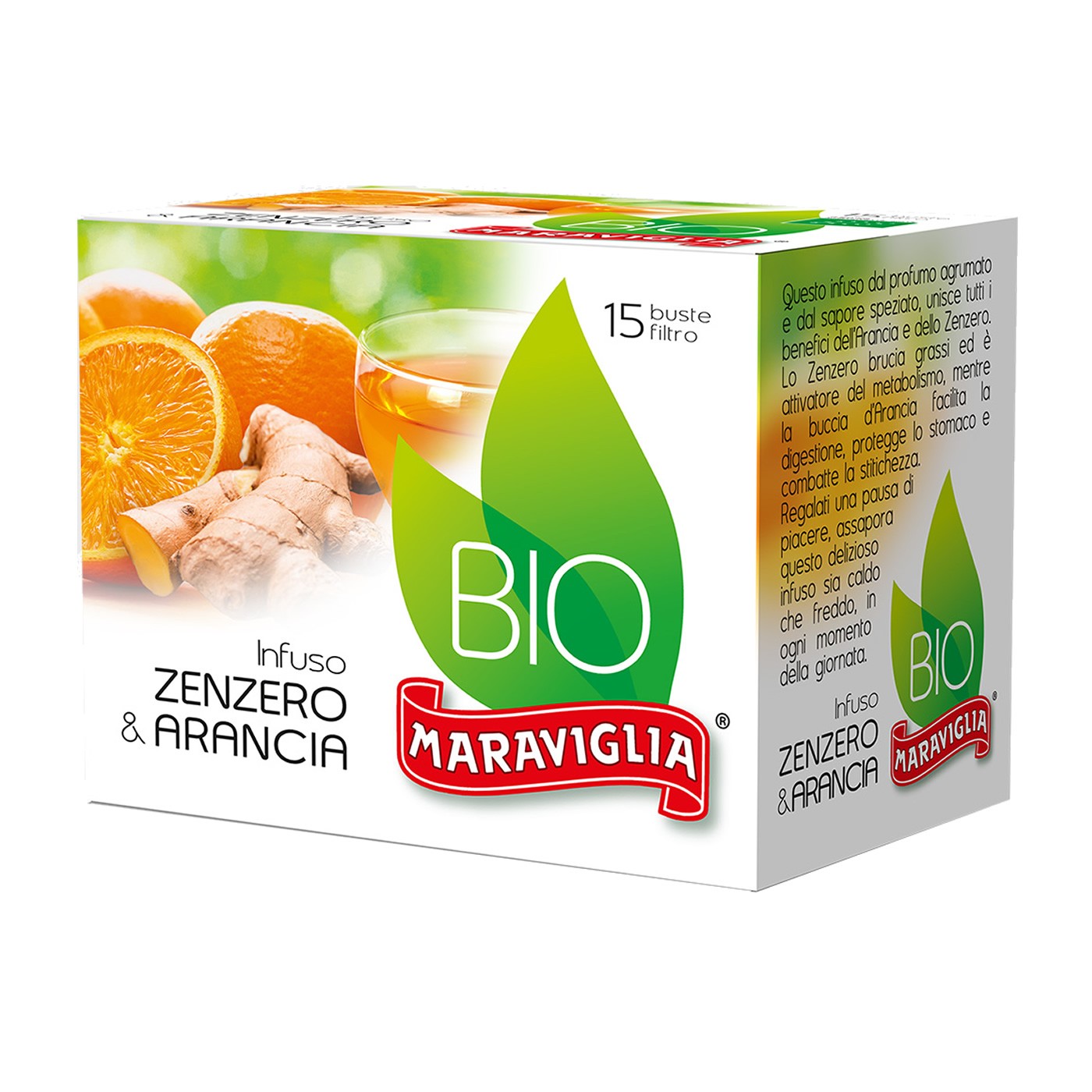 Maraviglia ceai bio ghimbir si portocale cutie 15 plic