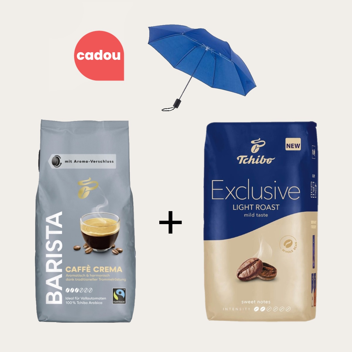 Pachet Tchibo Barista Crema - Exclusive Light Roast - cadou umbrela