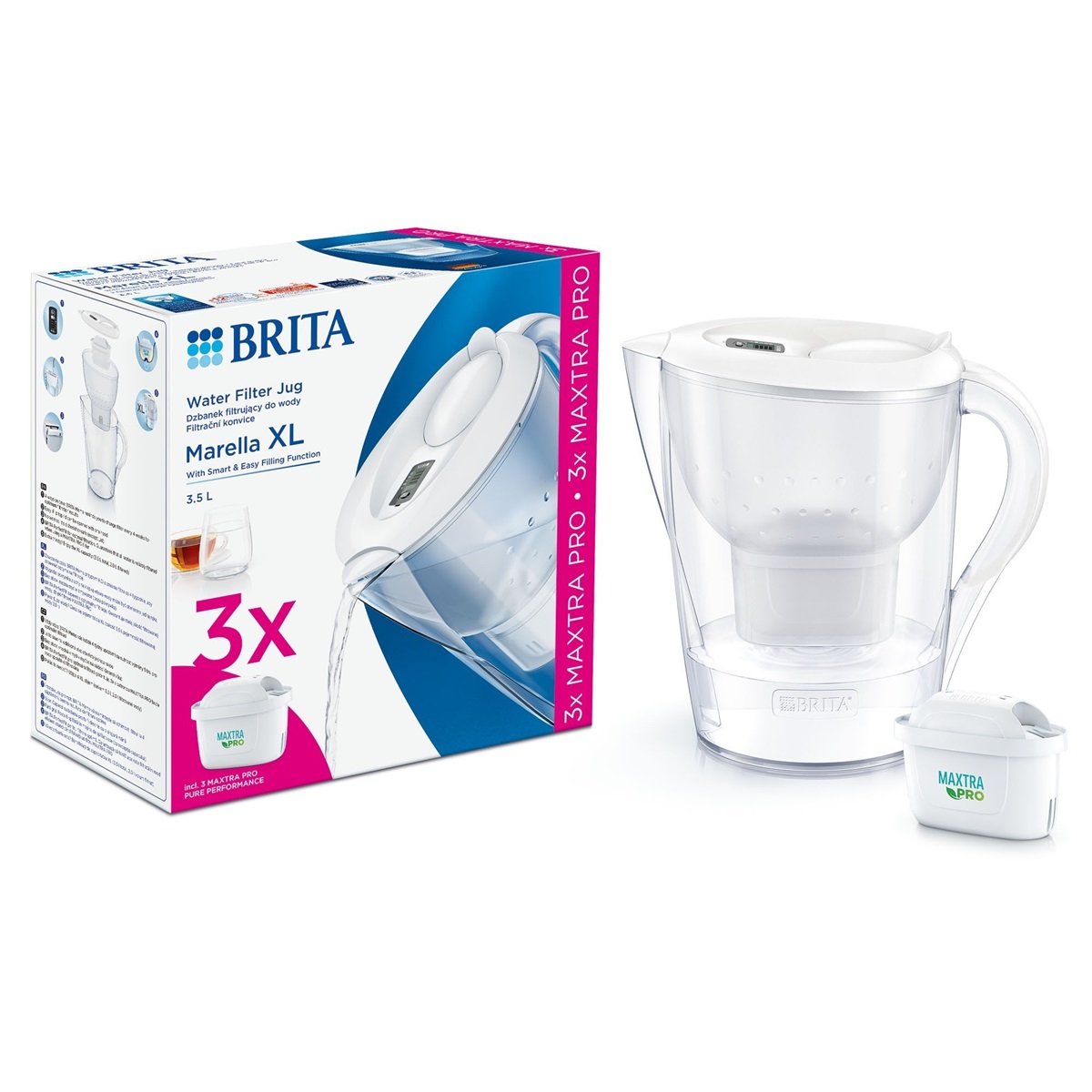 Pachet cana Brita Marella XL Starter Pack cu 3 filtre Maxtra BR1052782