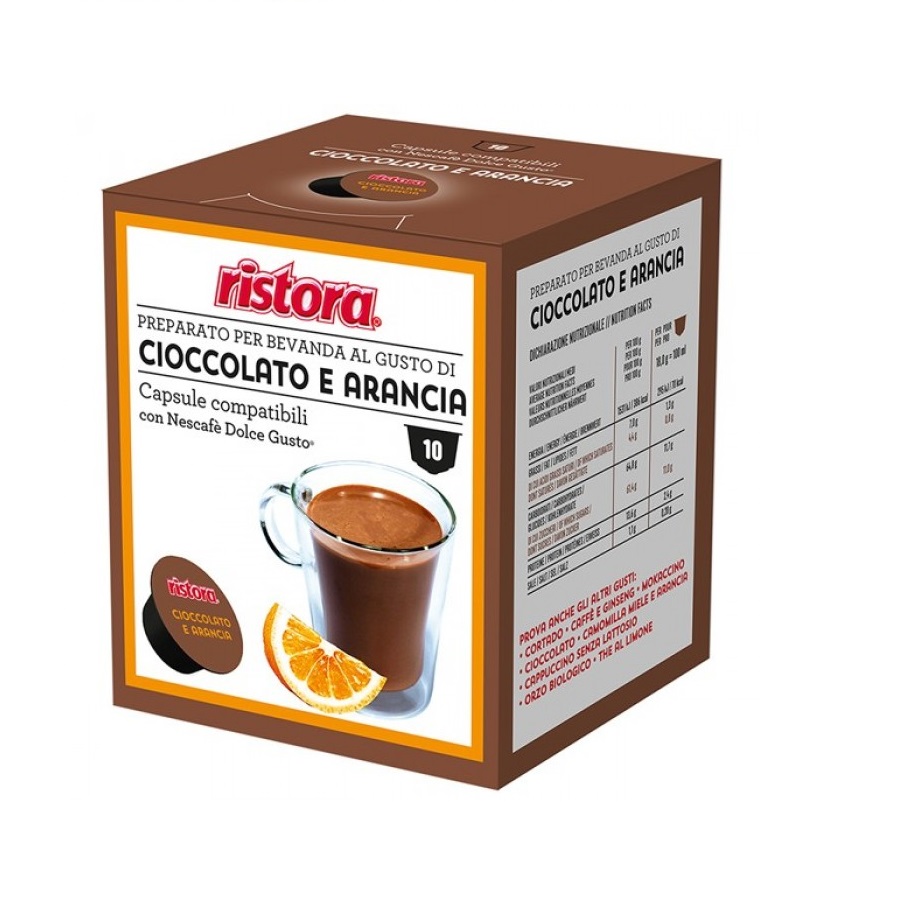 Ristora ciocolata si portocale capsule compatibile nescafe dolce gusto cutie 10 buc