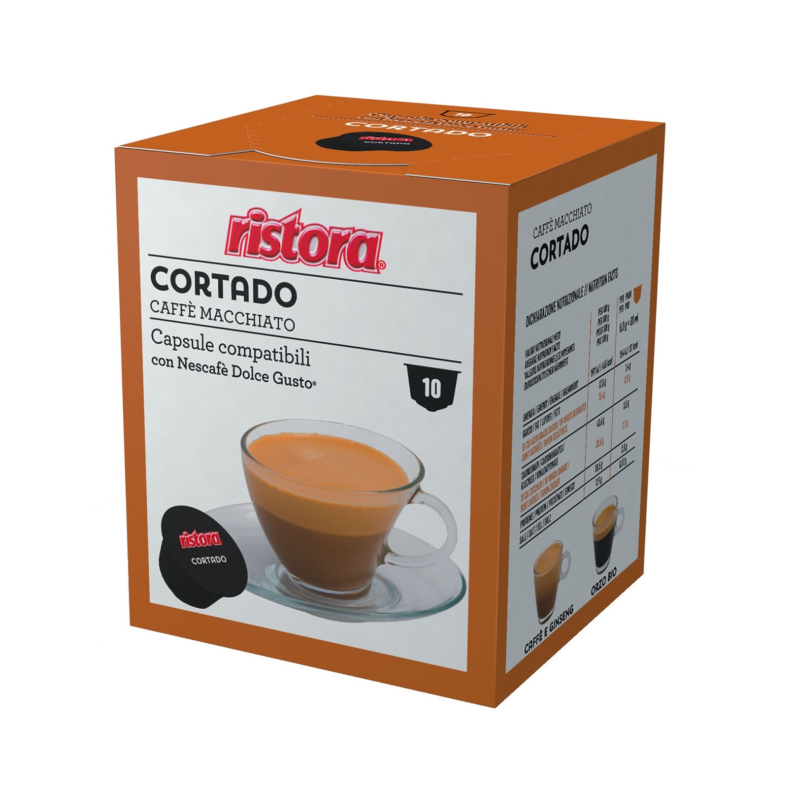 Ristora cortado capsule compatibile nescafe dolce gusto cutie 10 buc