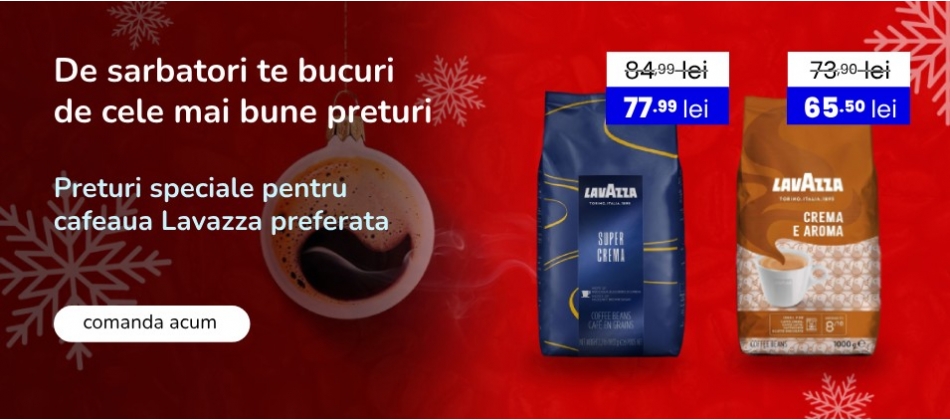 De sarbatori te bucuri de cele mai bune preturi la cafea Lavazza